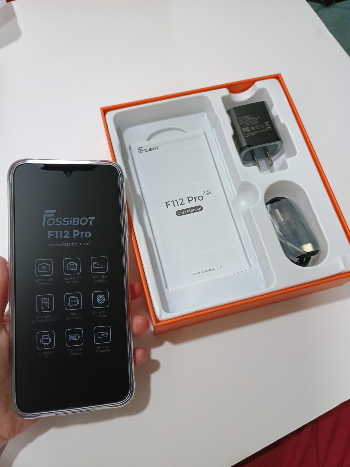 FOSSIBOT F112 Pro 5G Rugged Smartphone Unlocked, 256GB+24GB RAM (Expandable to 1TB), Android 14, 6.88