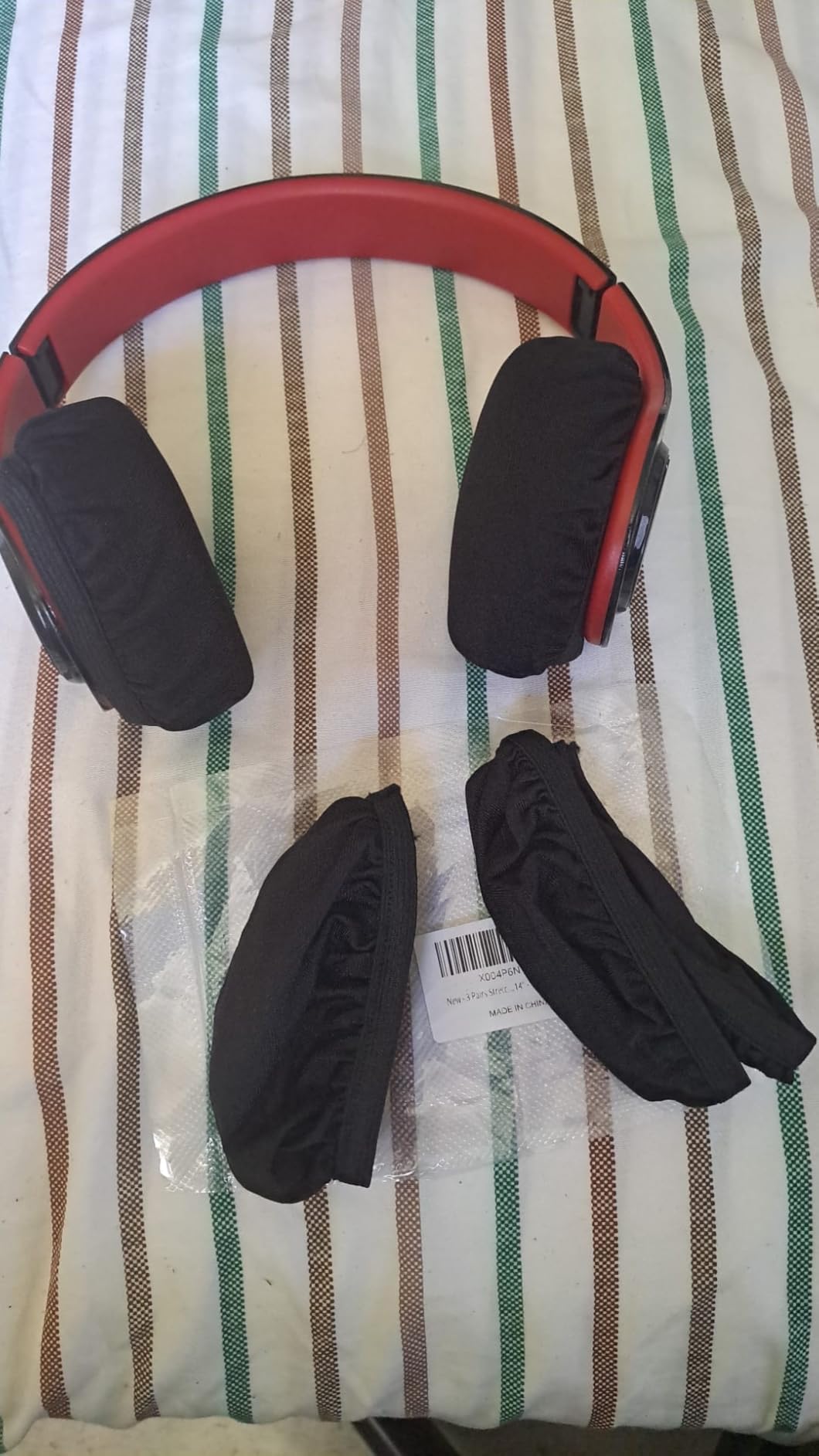 Headphone Ear Pads Covers, 3 Pairs Washable Stretchable Fabric Headphone Covers for Over The Ear Headphones, Fit 3.54