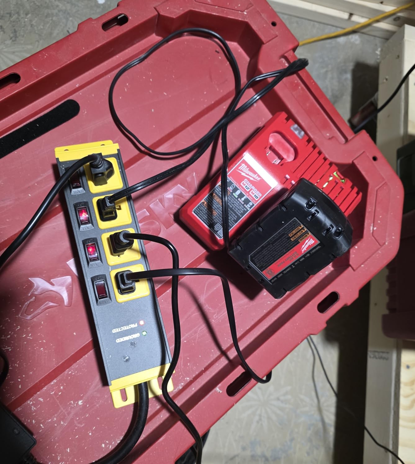CCCEI Heavy Duty Surge Protector Power Strip 20 Amp Individual Switches. 6FT 12 Gauge Extension Cord with Multiple Outlets. Kitchen, Garage, Shop, Industrial Wall Mount Electric Extender, Yellow. customer photo 2