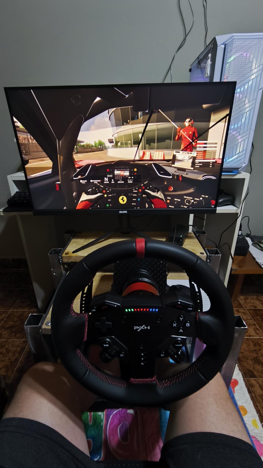 PXN VD6 Bundle: PC Steering Wheel and Pedals - 6 Nm Direct Drive Servo Motor Base, WAS Racing Wheel, Hall Effect 2-Pedal Set, and Table Clamp - Professional Sim Racing Setup for Windows PC (7-11) customer photo 2