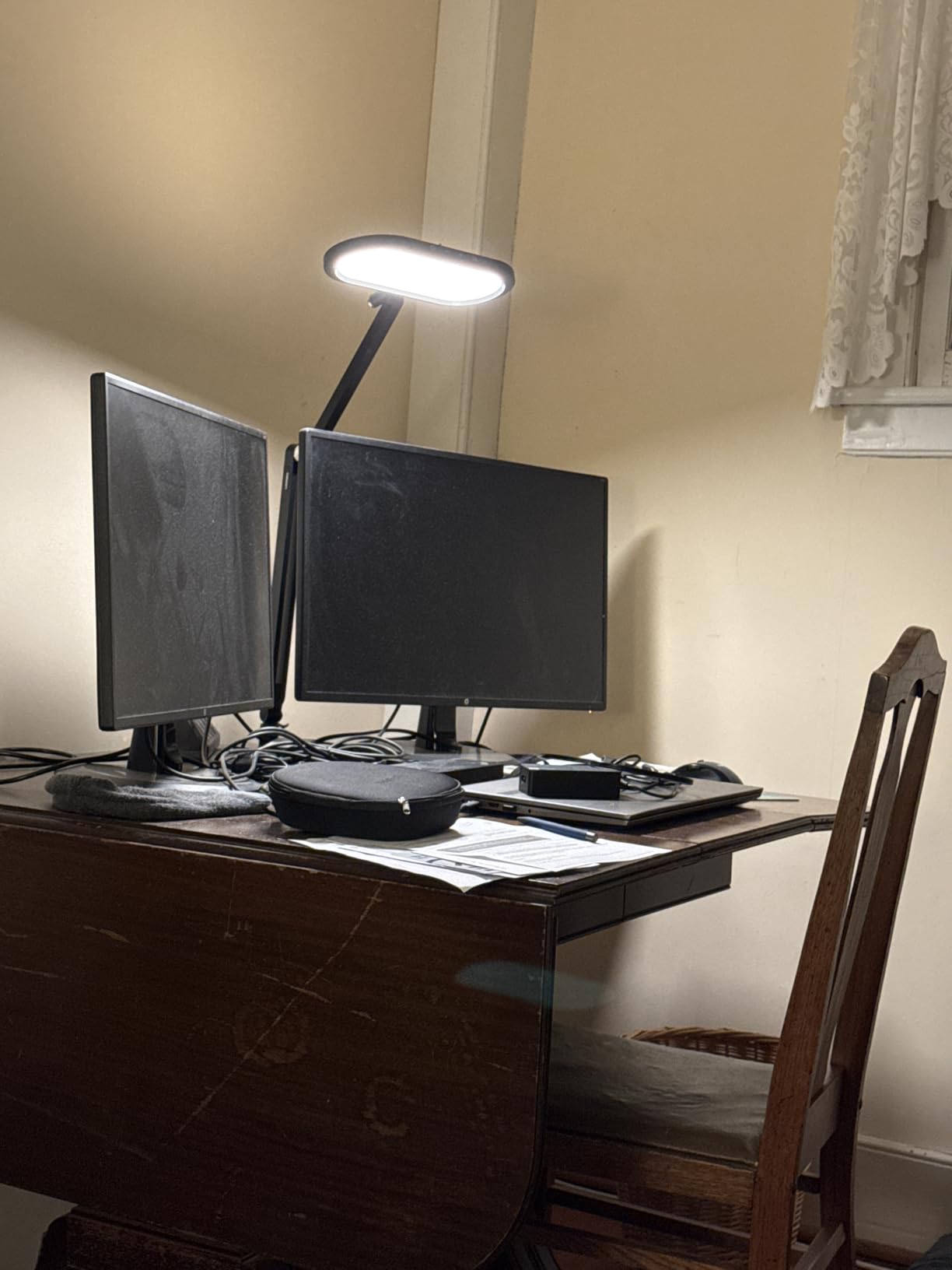 Premium LED Desk Lamp for Home Office - Eye-Caring Double Side Light with Knob Remote, Stepless Dimming & Color, Memory, Metal Table Lamp for Zoom, Studying, Video Conference, Flicker-Free, Glare-Free customer photo 1