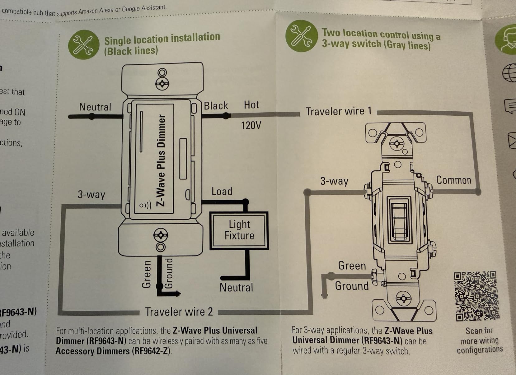 Eaton Z-Wave Plus Dimmer Switch, White, Single Pole, 300W LED/CFL, 600W Incandescent customer photo 1