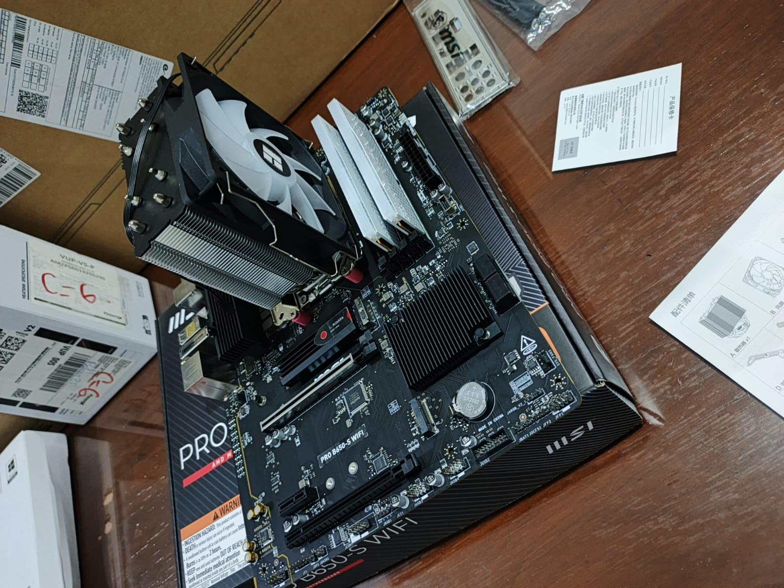 MSI PRO B650-S WiFi V1 Motherboard, ATX - Supports AMD Ryzen 9000/8000/7000 Series Processors, AM5 - DDR5 Memory Boost 6000+MHz/OC, 2 x PCIe 4.0 x16, 2 x M.2 Gen4, Wi-Fi 6E customer photo 1