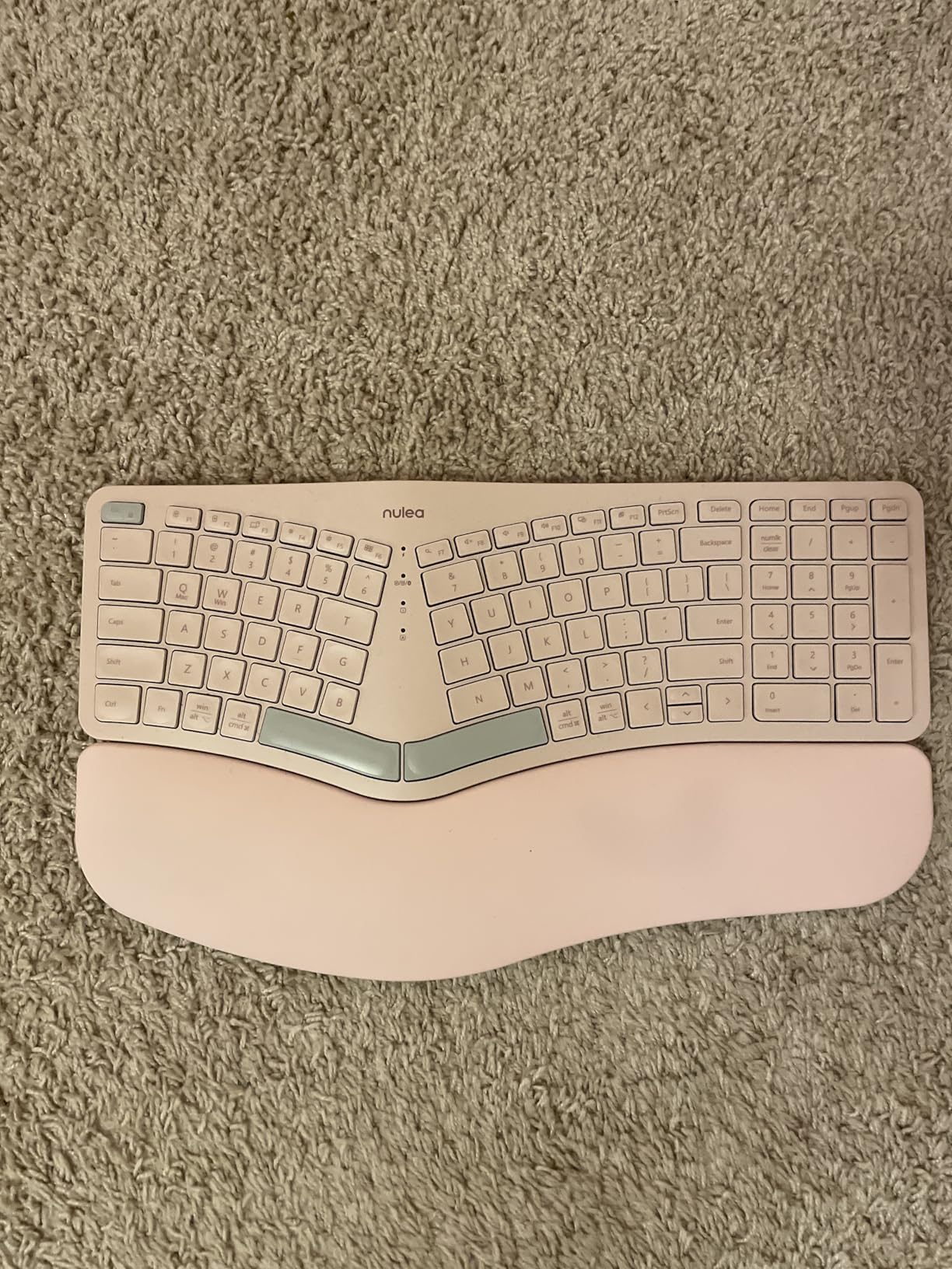 Nulea Wireless Ergonomic Keyboard, Split Keyboard with Cushioned Wrist Rest, USB and Bluetooth Connectivity, USB-C Rechargeable, Compatible with Windows Mac customer photo 2