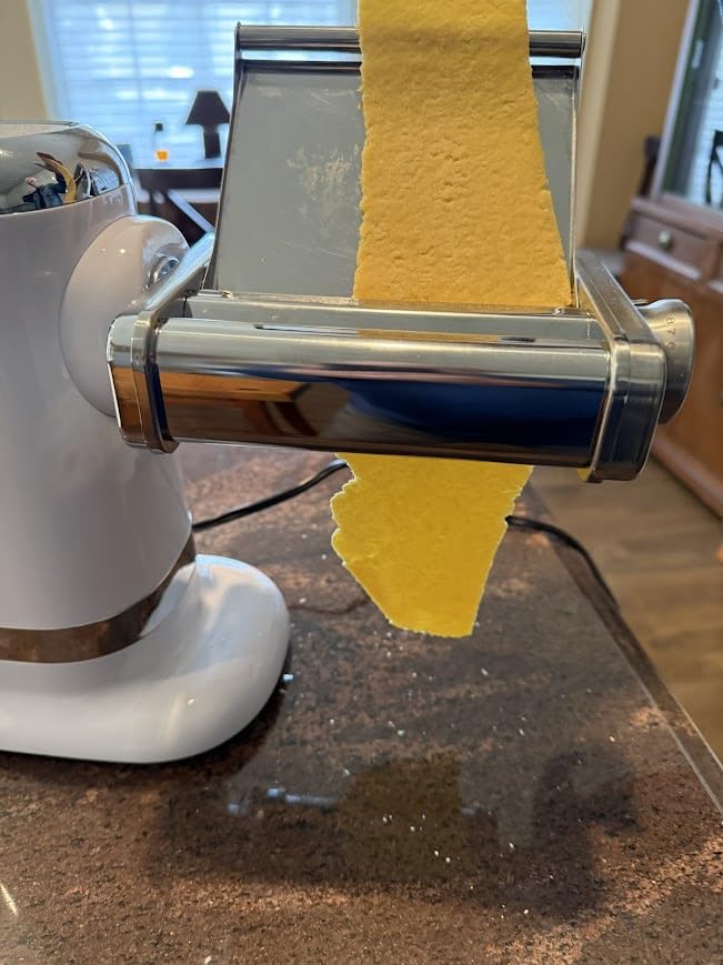 GVODE Electric Pasta Maker - 3-in-1 Pasta Sheet Roller & Cutter Set 700W Max Motor, includes Fettuccine & Spaghetti Maker with Cleaning Brush, White customer photo 2