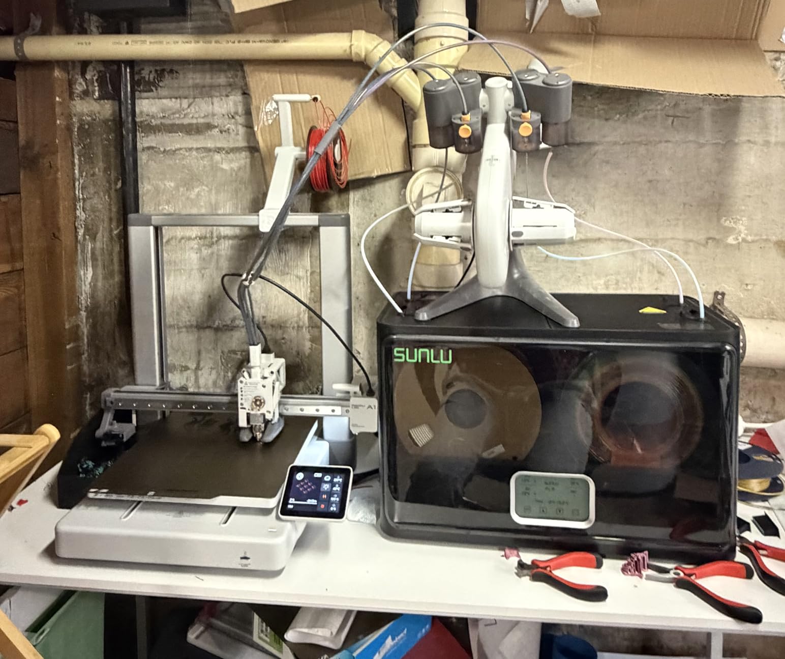 SUNLU Official 3D Printer Filament Dryer S4, 4 Spools Capacity, Upgraded 3 Circulation Fans, 350W PTC Heater, 70℃ Max Temperature, Intelligent Humidity Control, Nylon TPU PLA PETG ABS Filament, Black customer photo 1