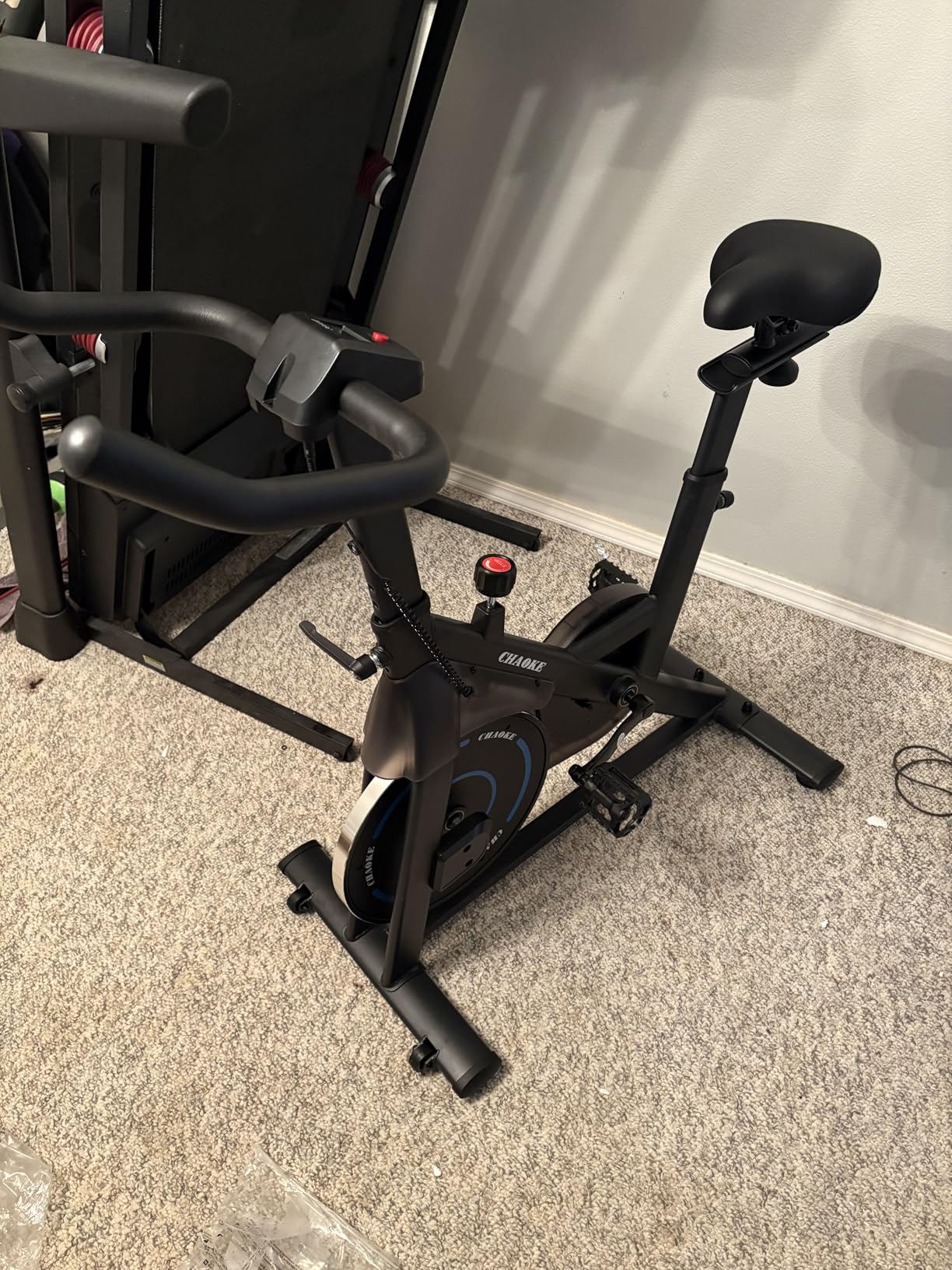 Exercise Bike, CHAOKE Quiet Adjustable Magnetic Resistance Stationary Bike for Home Cardio with App Compatible customer photo 1