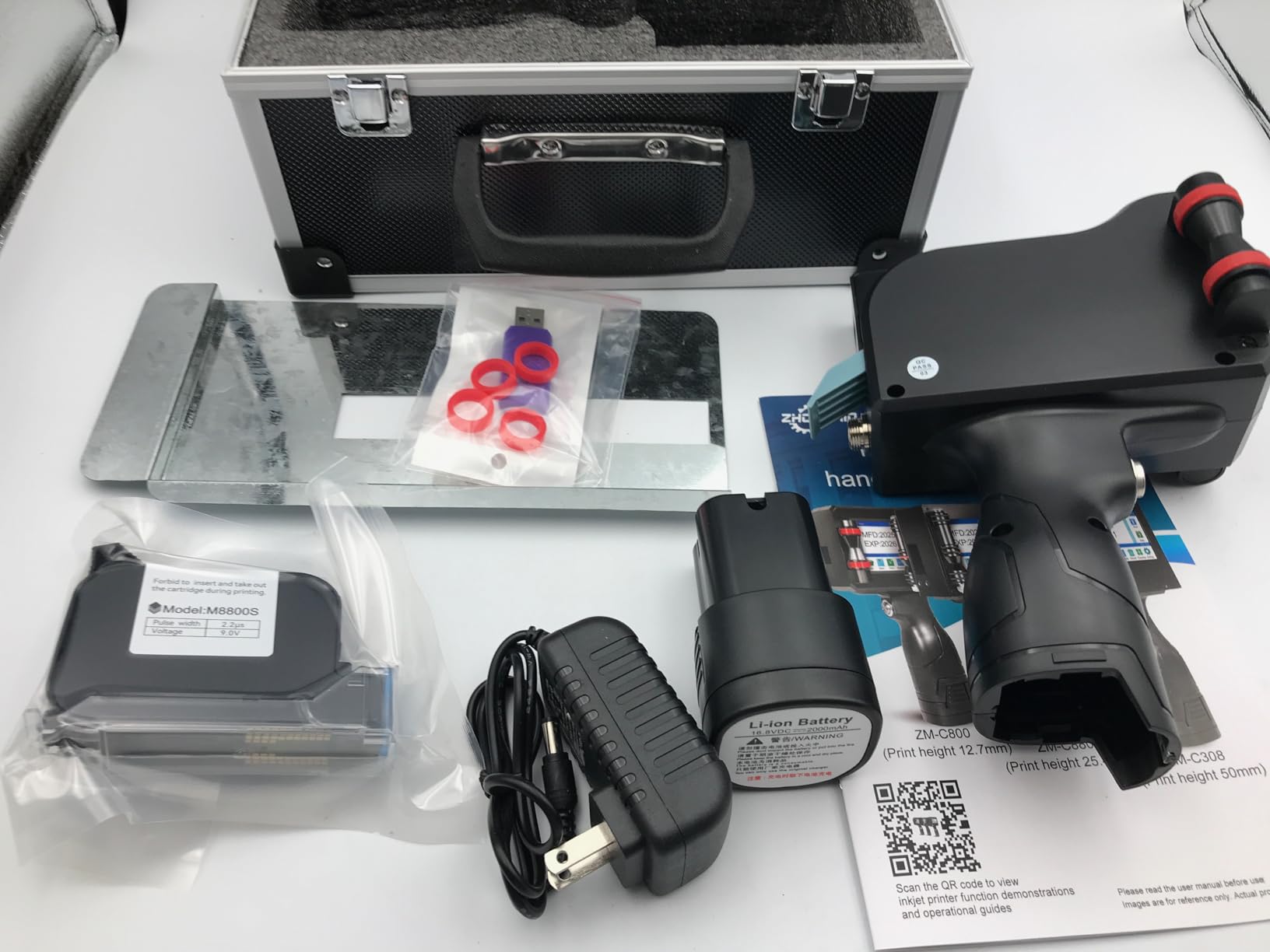 Handheld Inkjet Printer with 42ml Quick-Drying Ink Cartridge, Portable Ink Jet Coding Machine for Text/Date/Batch Number/QR Code/Barcode/Logo, Print Height from 0.08 to 0.5 Inch (ZM-C800) customer photo 1