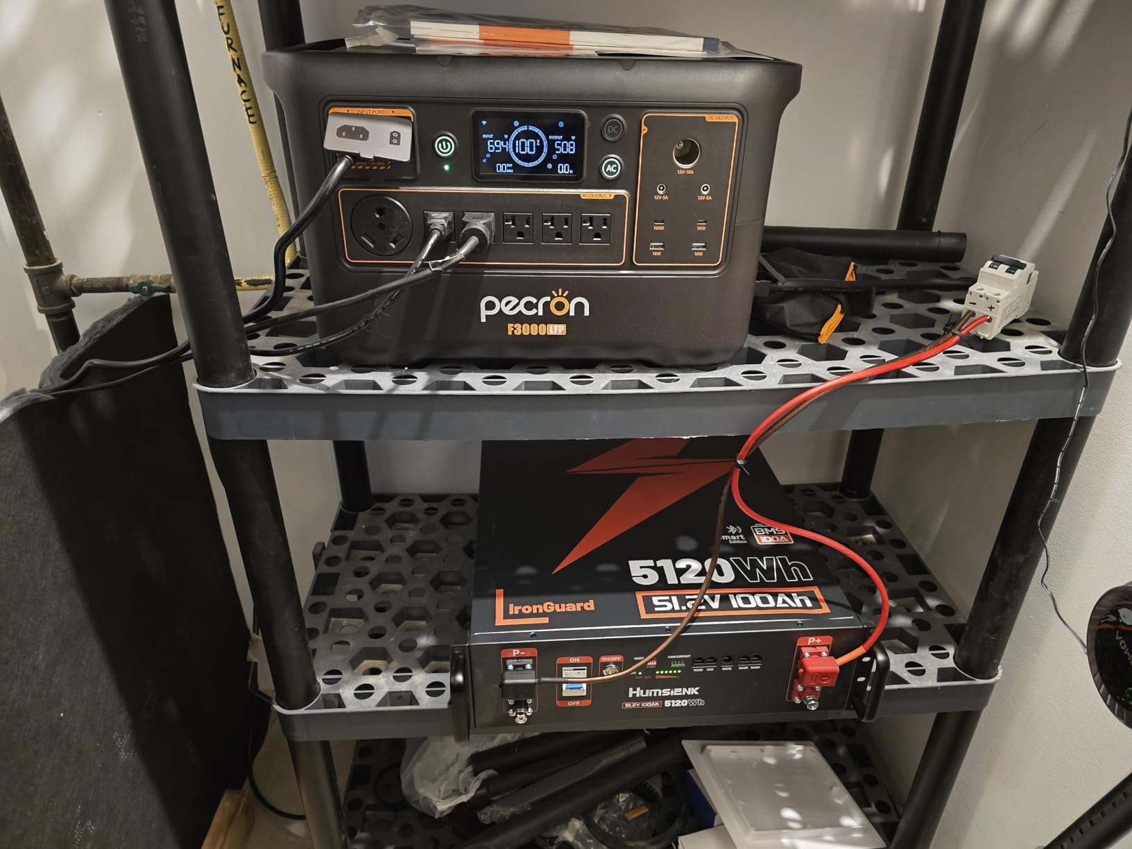 HumsiENK 48V 100Ah LiFePO4 Lithium Battery | UL1973 Listed | 3U Server Rack with Active Balancing & BYD Cells, Max 5120Wh & Bluetooth, 100A BMS for Off-Grid Solar System, Home Energy Storage, Backup customer photo 1