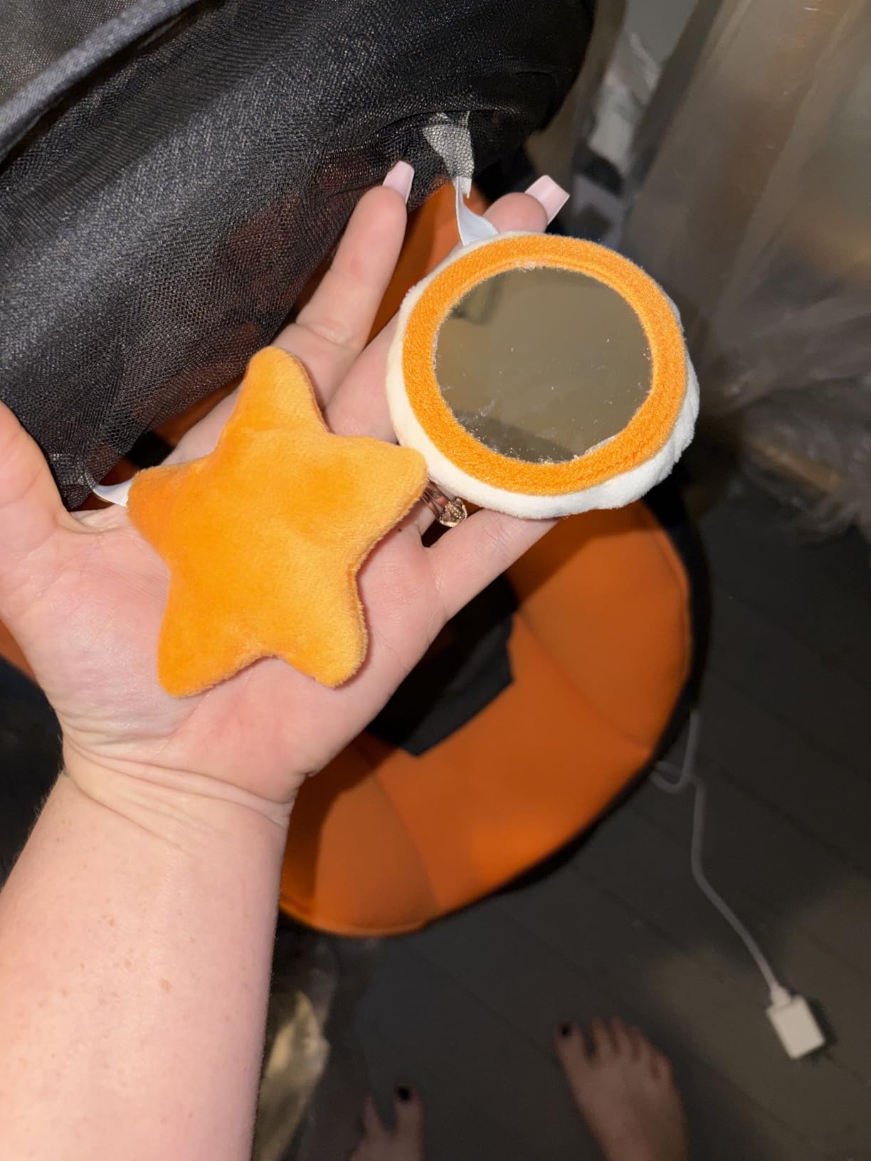 Baby Swing for Infants, Bluetooth Electric Infant Swing with 5 Speed Motions, 12 Soothing Melodies & Remote Control, Portable for Newborns 0-9 Months (Max 20 lbs, Blue) customer photo 2