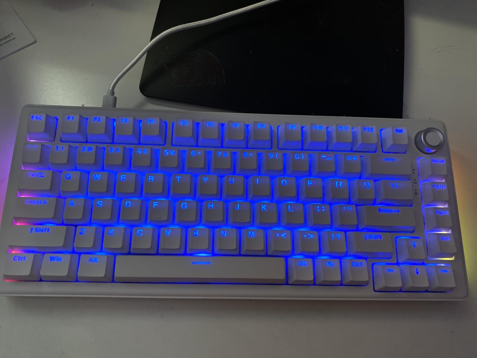 DIERYA DK68E 60% Mechanical Gaming Keyboard, Hot Swappable, Pre-Lubed Linear Switches, Gasket Mount, 5-Layer Dampening Foam, Programmable, Volume Knob, RGB Backlit, 68 Keys, Wired, Black customer photo 1