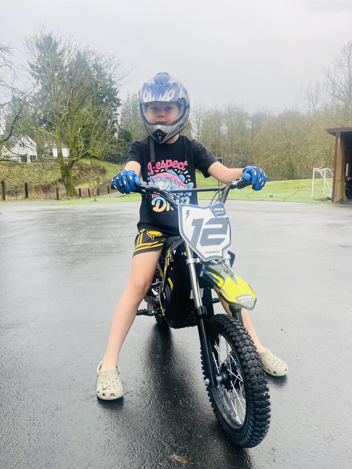 KOOZ HP112E 36V 1000W Electric Dirt Bike for Kids, 3 Speed Modes Teen Electric Motorcycle Up to 18 MPH & 15 Miles Long-Range, Dual Suspension & Disc Brake, 16