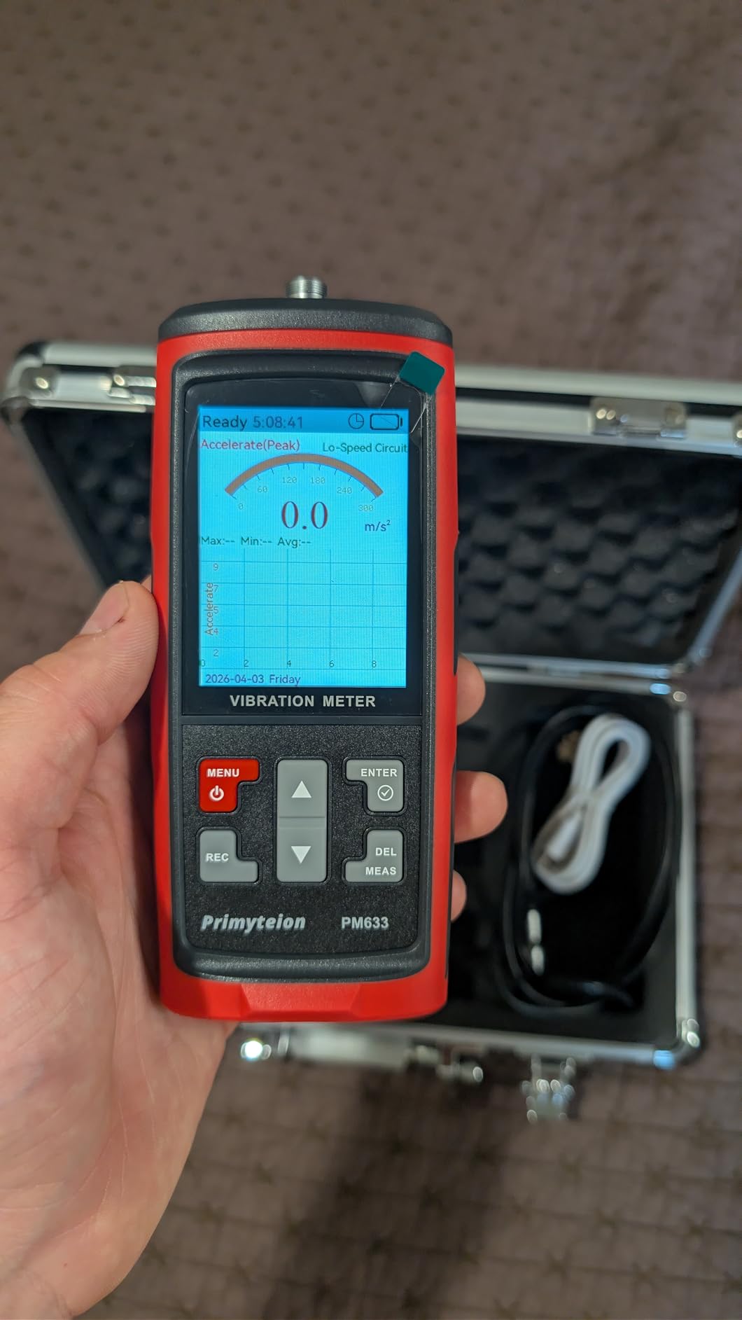 PM633C Digital Vibration Meter, Measurement Analysis Mechanical Equipment Vibration Frequency, Acceleration, Velocity, Displacement, Temperature for Motors, HVAC, Engines, Generator, Pumps customer photo 2