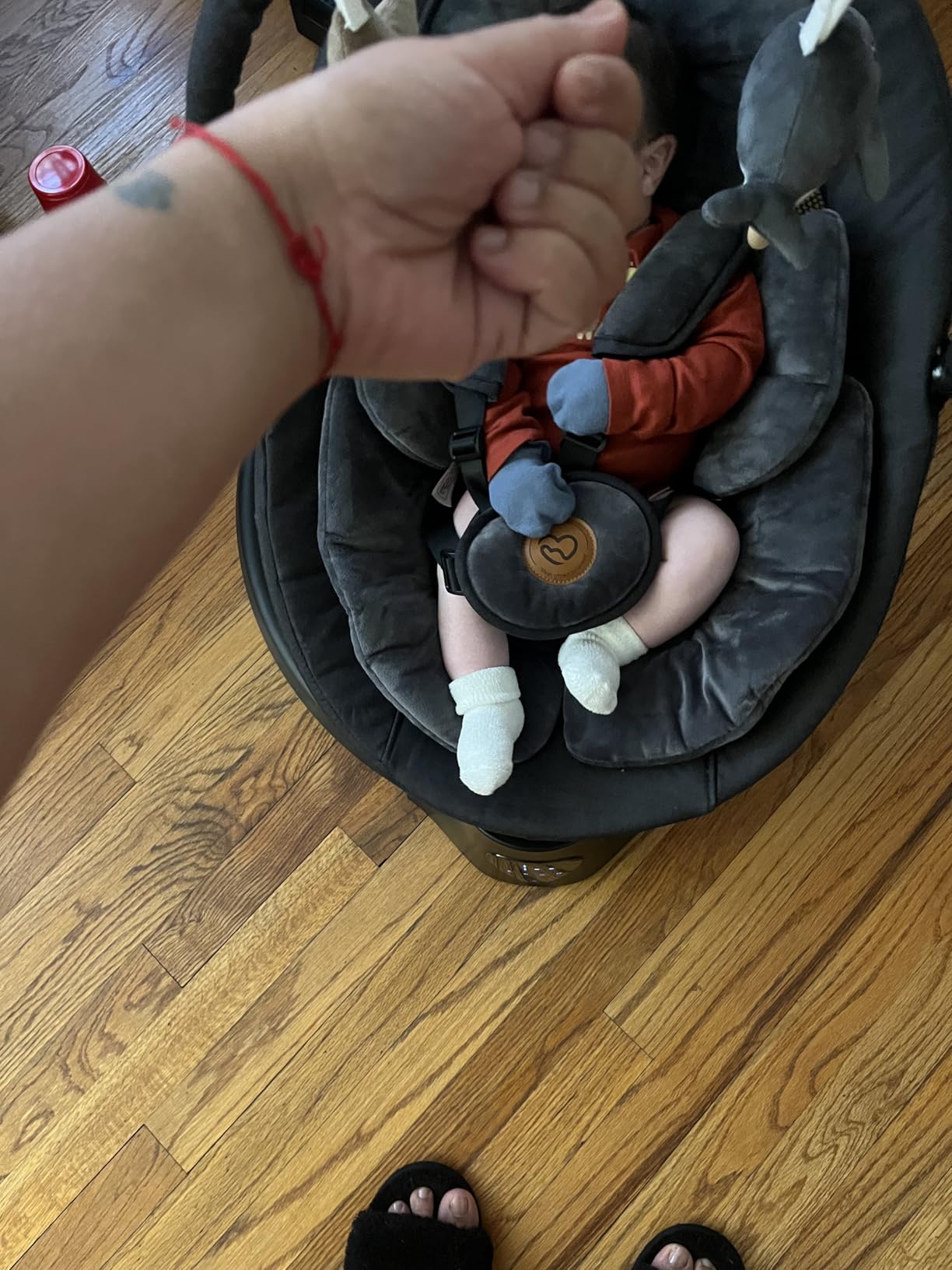 Baby Swings for Infants, FasonBaby Electric Baby Swing with 10 Preset Melodies, 5 Speeds, Remote Control and Bluetooth - Portable Infant Swing for Indoor and Outdoor(Beige) customer photo 2