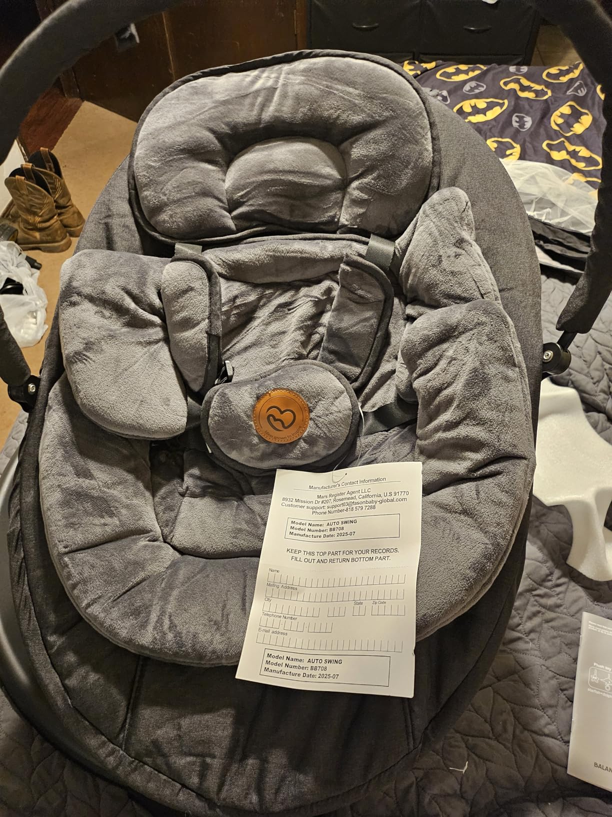 Baby Swings for Infants, FasonBaby Electric Baby Swing with Music Speaker, 5 Speeds, Remote Control and Bluetooth - Portable Infant Swing for Indoor and Outdoor (Beige) customer photo 1