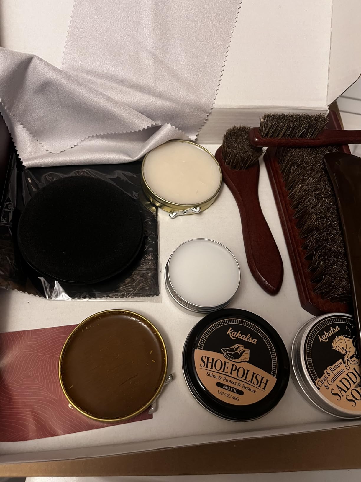 Shoe Shine Kit, Mens Gifts Ideas - 15PCS Shoe Polish Kit with Saddle Soap, Mink Oil, 3 Shoe Polishes, 3 Shoe Brushes and more, All-inclusive Leather Care Kit for Leather Shoe Boot Cleaning and Care customer photo 2