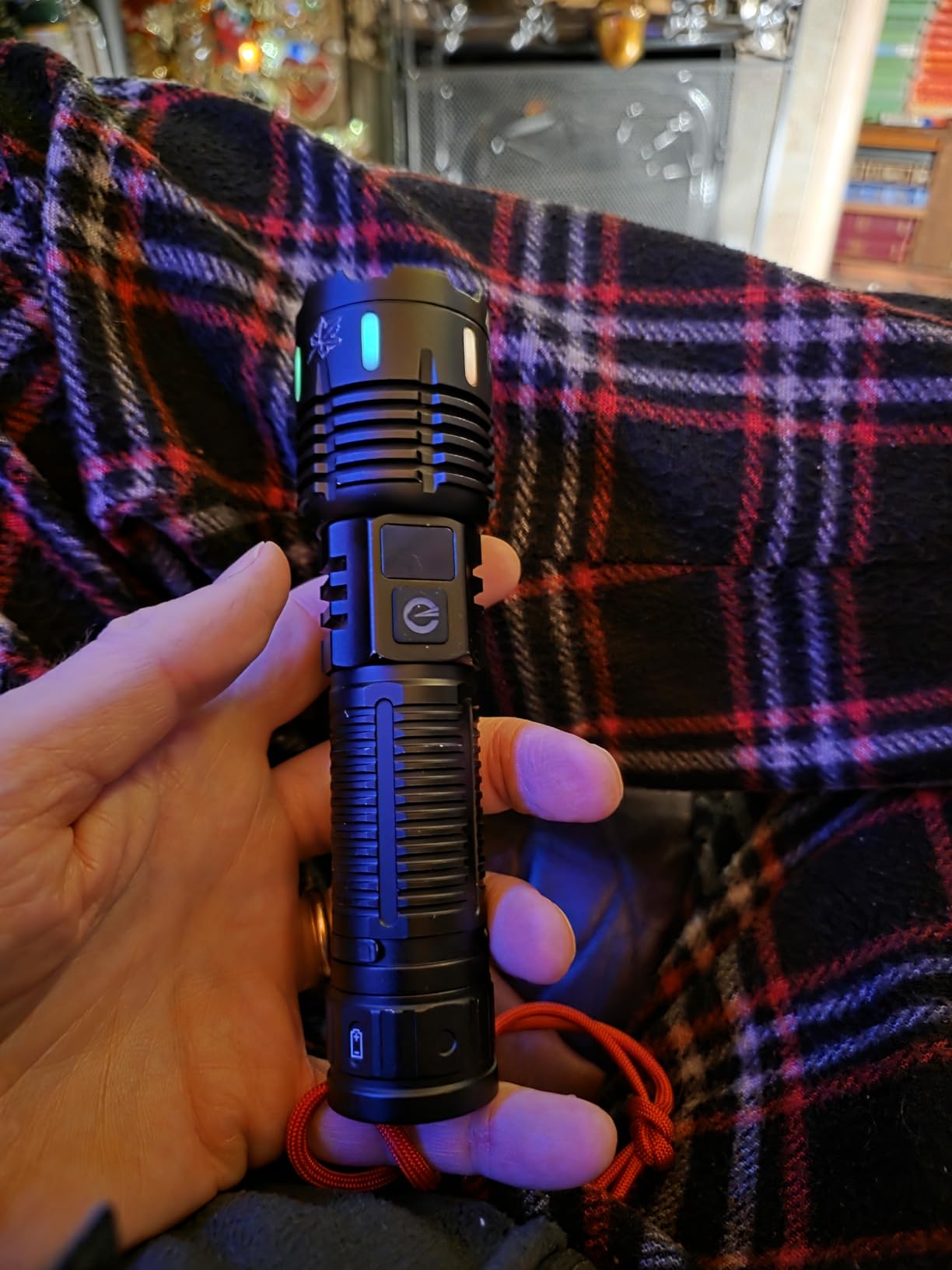 Esgreen LED Rechargeable Flashlights High Lumens 20000 2 Pack, Single Click Bright Flashlight Long Lasting 12H, Compact Handheld Flash Light USB C, White & Red Light, for Hiking Camping Gift customer photo 2