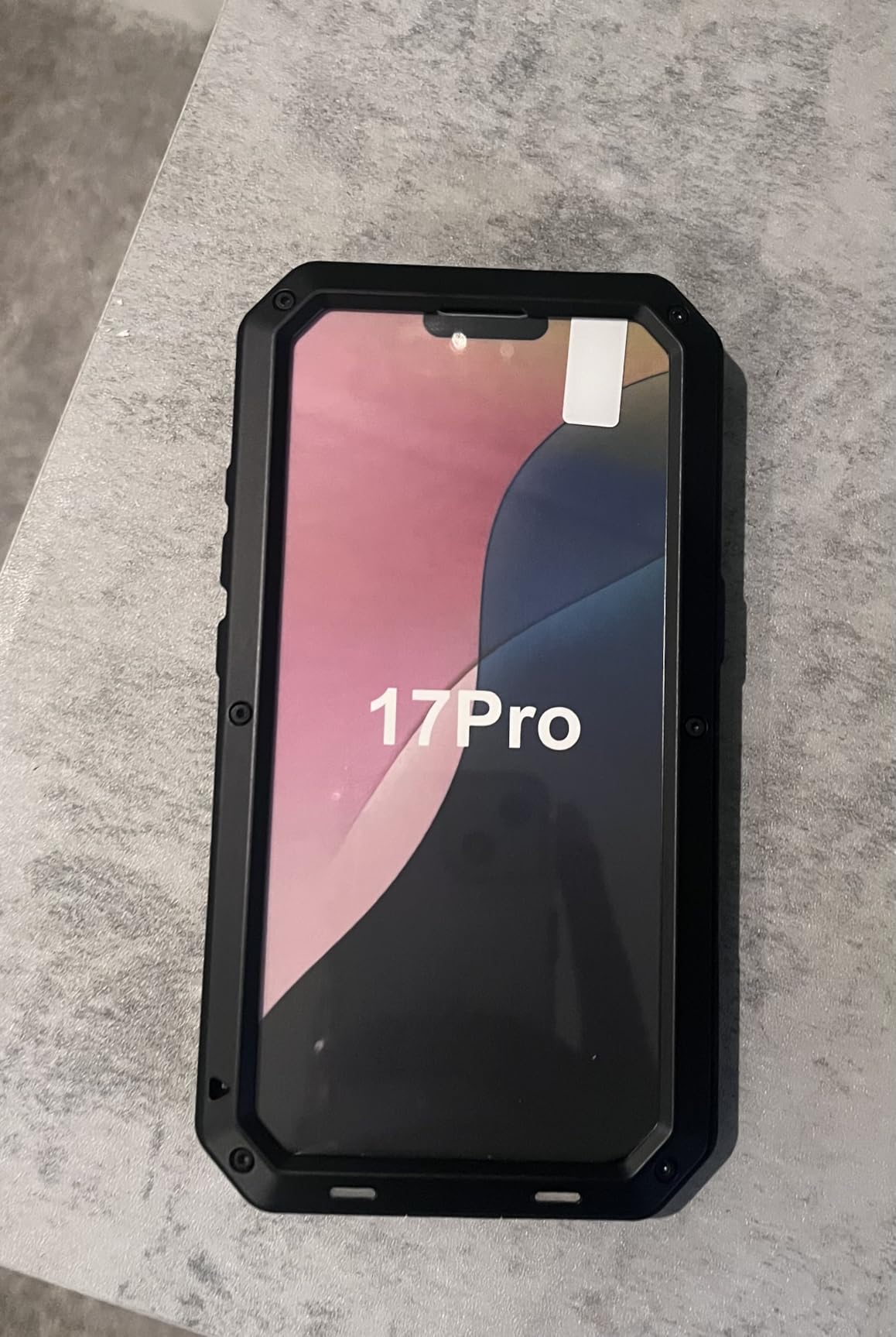 Marrkey Compatiable with iPhone 17 Pro Case,360 Full Body Protective Cover Heavy Duty Shockproof [Tough Armour] Aluminum Alloy Metal Case with Silicone Built-in Screen Protector - Black customer photo 1