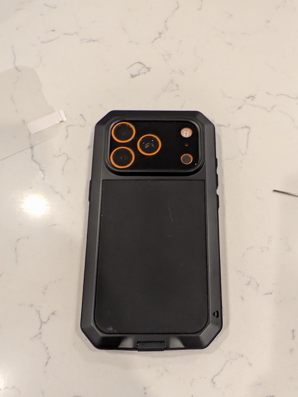 Marrkey Compatiable with iPhone 17 Pro Case,360 Full Body Protective Cover Heavy Duty Shockproof [Tough Armour] Aluminum Alloy Metal Case with Silicone Built-in Screen Protector - Black customer photo 2