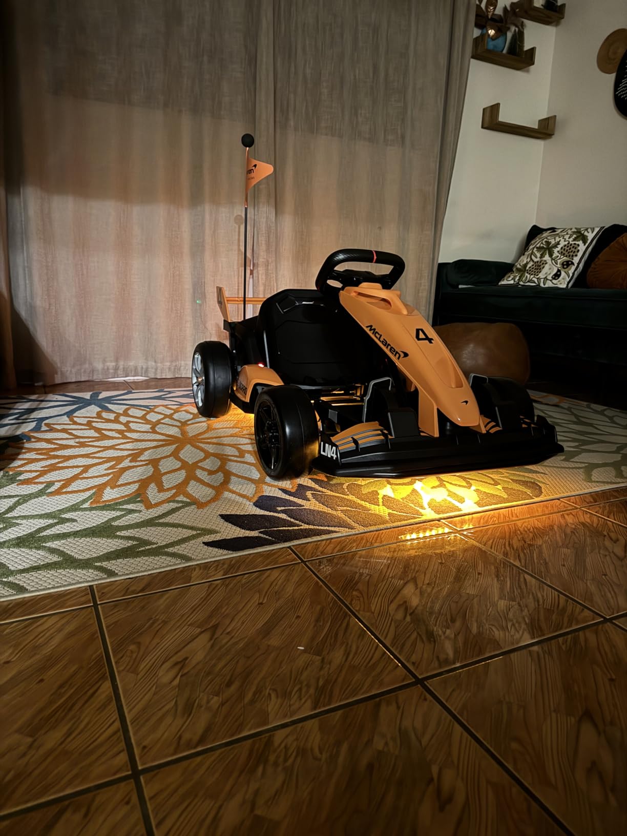 ENYOPRO 36V 9Ah Electric Go Cart for Kids, Licensed McLaren Go Kart w/3-Section Adjustable Seat, Soft Start & Brake Pedal, Electric Drift Kart w/LED Lights, 8.7 MPH, Crazy Cart for Kids 6-12 Years Old customer photo 2