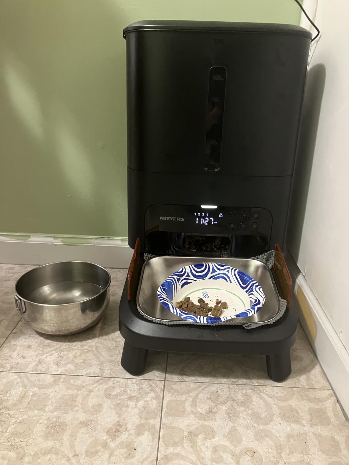 Automatic Dog Feeder for Large Breed - 15L/63 Cups Anti-Clog Dog Food Dispenser for 2-23mm Kibble, Elevated Stand, Large Food Tray, Dual Power, Up to 50 Portions 6 Meals Per Day, Keeps Fresh customer photo 2