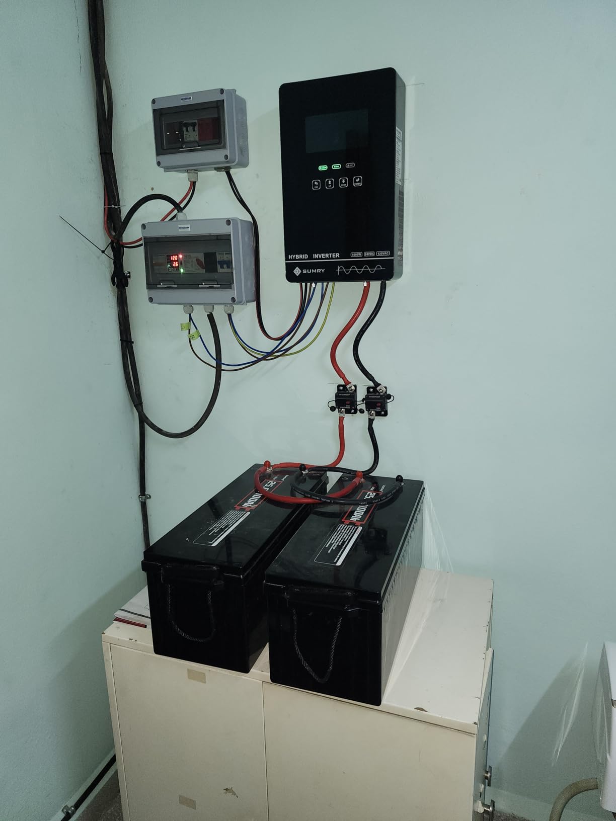 SUMRY Hybrid Solar Inverter, 4000W DC 24V to AC 120V Pure Sine Wave Power Converter, Glass Top Cover with LCD Display, 140A MPPT Charge Controller, Supports Battery-Less or AGM Lithium Battery customer photo 1