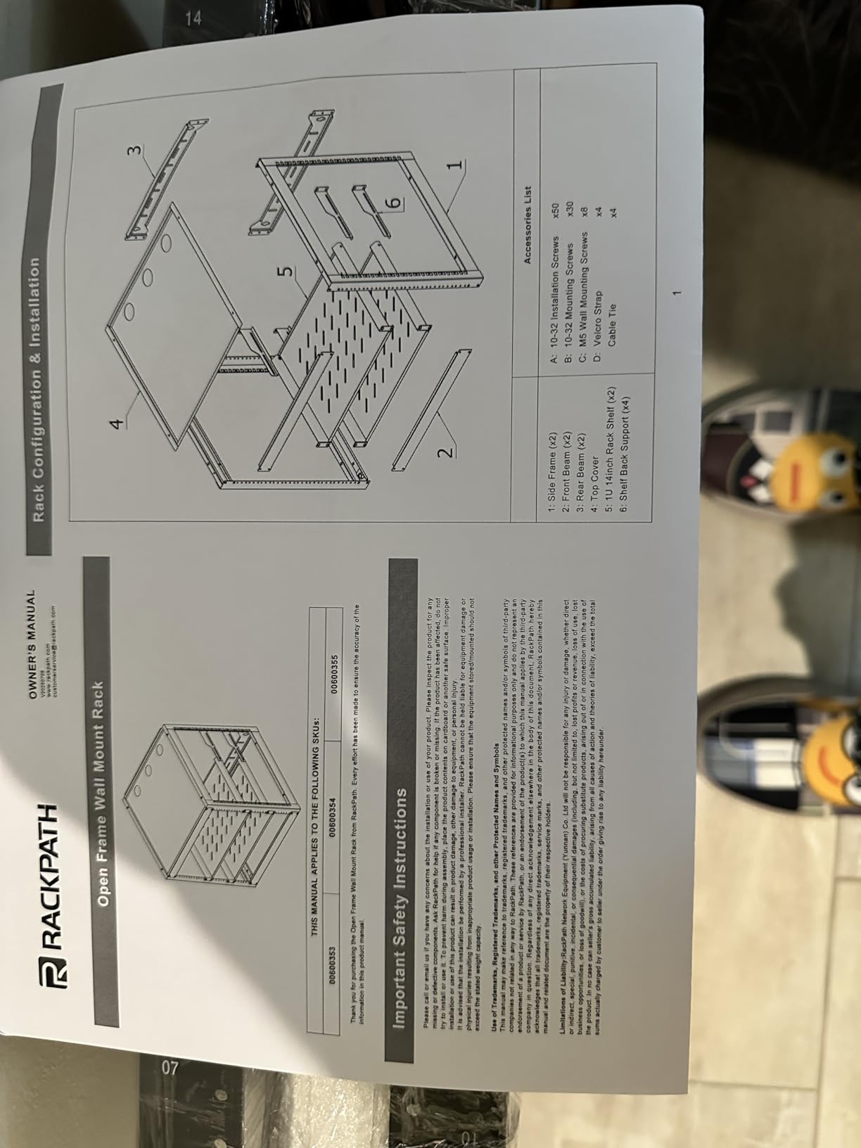 RackPath 12U Open Frame Network Rack with 2X 14in Vented 1U Shelves Rear Support, Wall Mount/Floor Standing Network Cabinet customer photo 1