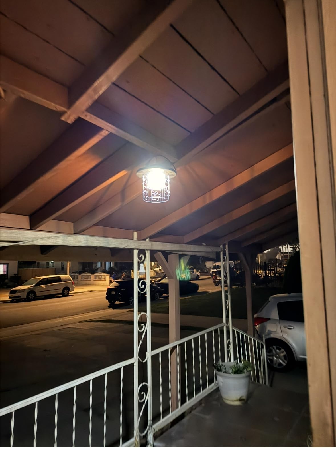 Aqonsie Solar Shed Light Work Day & Night, 3000LM 5 Modes Solar Powered Gazebo Lights Outdoor Hanging Lamps for Chicken Coop Garage Porch Barn Indoor with Remote, 3 Color Temps, Double Motion Sensor customer photo 1