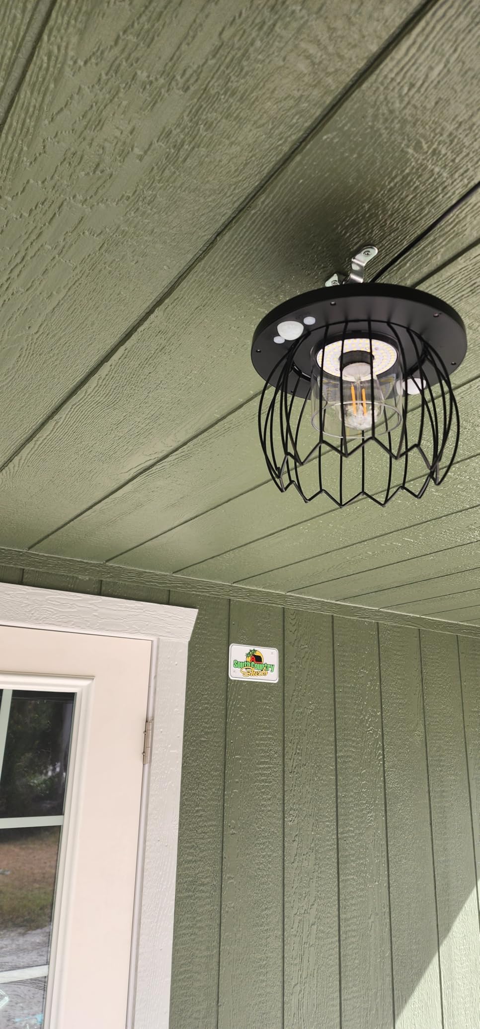 Aqonsie Solar Shed Light Work Day & Night, 3000LM 5 Modes Solar Powered Gazebo Lights Outdoor Hanging Lamps for Chicken Coop Garage Porch Barn Indoor with Remote, 3 Color Temps, Double Motion Sensor customer photo 2