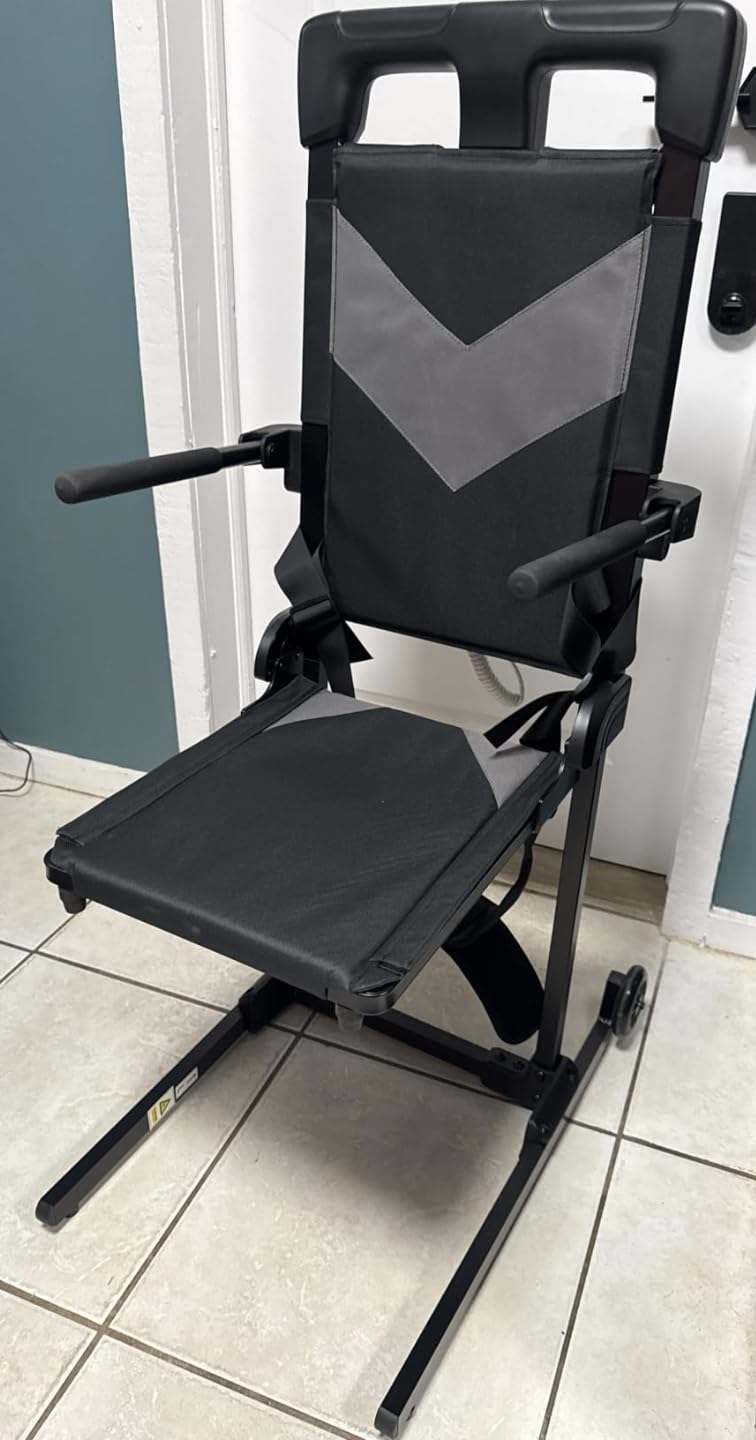 VOCIC Movable Electric Chair Lift with 4 Wheels, Portable Rolling Chair Lift with T-Stabilized Base, Short-Distance Transport, Help Stand from Floor for Seniors, Supports 350 LBS, AX35 customer photo 1