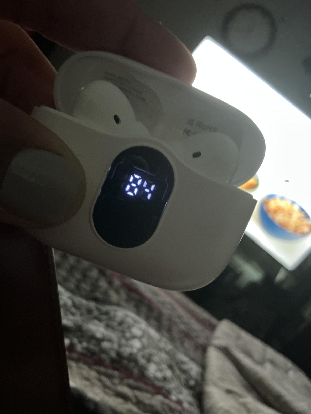 Wireless Earbuds, Bluetooth 5.4 Headphones Bass Stereo, Ear Buds with Noise Cancelling Mic, LED Display in Ear Earphones Clear Calls, IP7 Waterproof Bluetooth Earbuds for Phones/Sports/Laptop, White customer photo 1