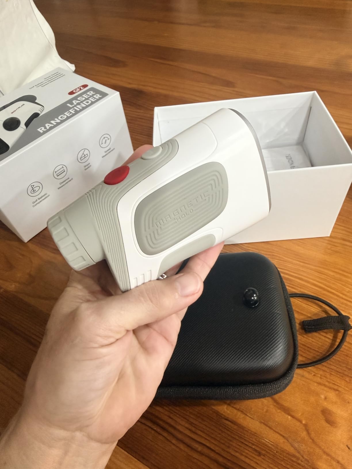 GF2 Golf Rangefinder with Slope, 1300 Yards Laser Range Finder, 7.5X Magnification, Flag Pole Locking Vibration 0.3 Yard Accuracy, Rechargeable Magnetic Golf Accessories Gift for Men Women customer photo 2