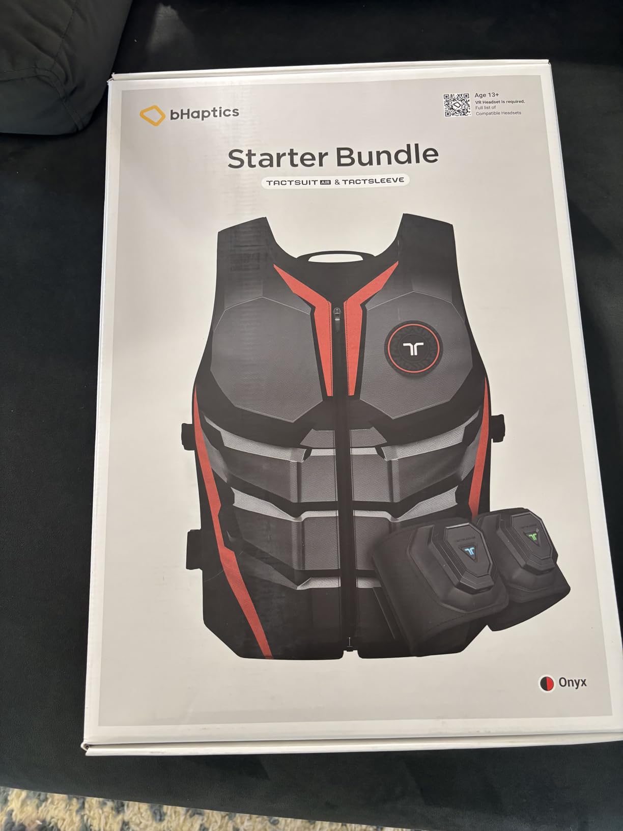 bHaptics Starter Bundle Onyx- TactSuit Air Onyx, TactSuit Sleeve Bundle for The Complete immersive VR, PC, Flatscreen, Sim Racing Experience customer photo 1