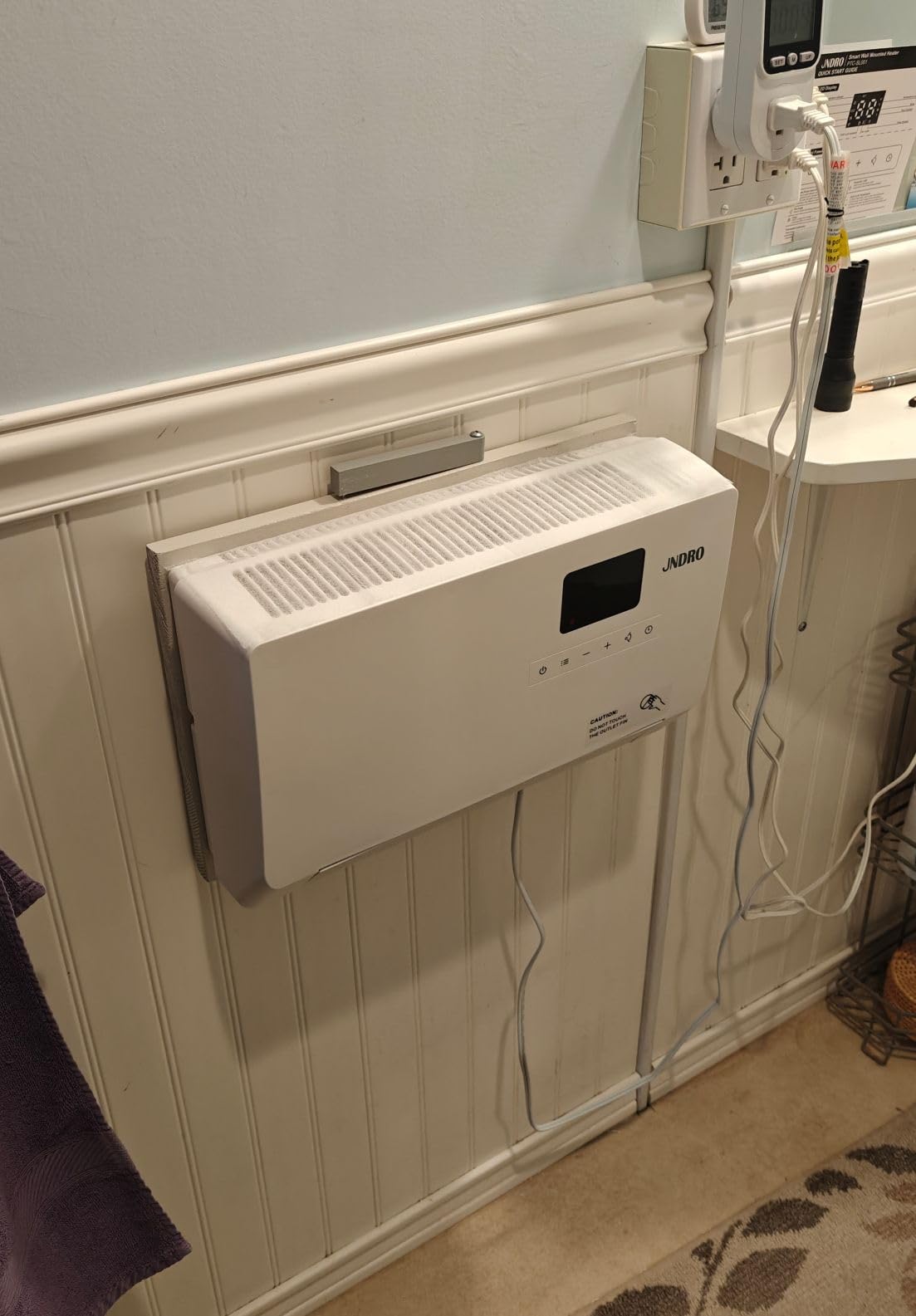 Wall-Mounted Space Heater with ECO Thermostat and Remote Control, LED Display, 60°/90°/120° Oscillation Modes, 24-Hour Timer, Indoor Electric Space Heater customer photo 2