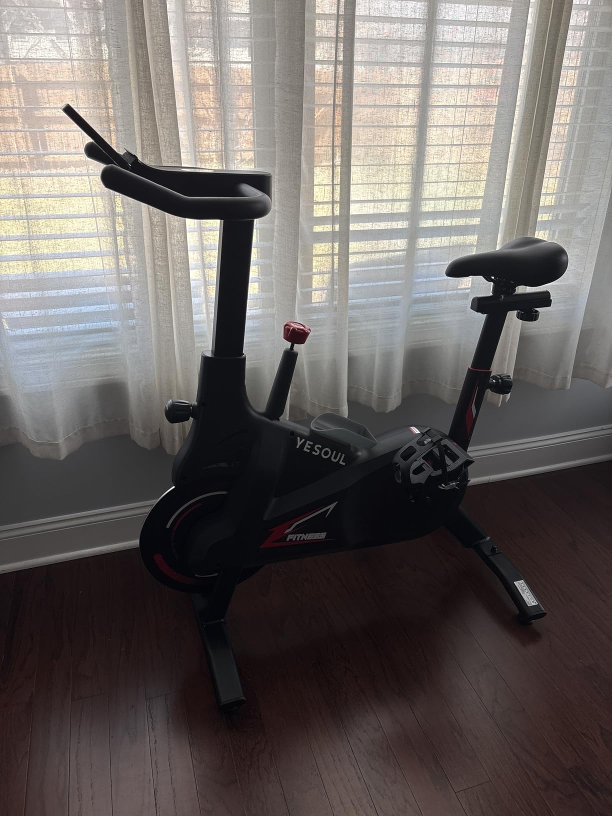 YESOUL Exercise Bike for Home - Stationary Bike with Stable Triangle Frame, Silent Magnetic Resistance customer photo 2