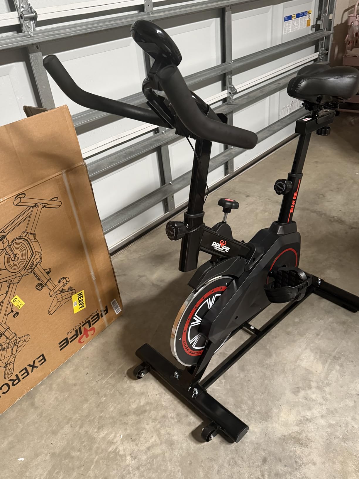 RELIFE REBUILD YOUR LIFE Exercise Bike Stationary for Home Indoor, Cycling Bike with Silent Belt Drive customer photo 1