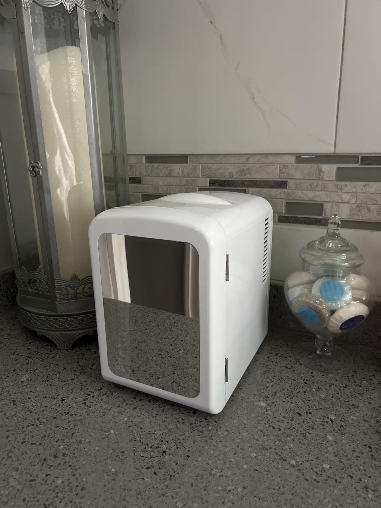 Antarctic Star Mini Compact Refrigerator with Gaming Light, 4L Capacity/6 Cans Portable Mini Fridge, for Bedroom, Car, Office and Dorm, Black customer photo 2