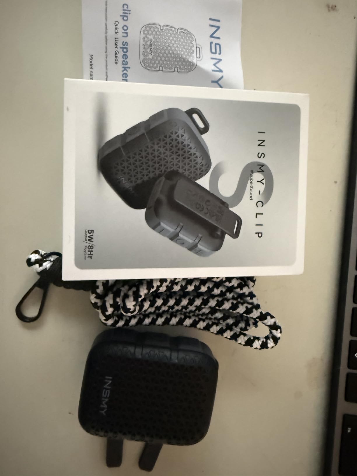 INSMY Wearable Bluetooth Speakers, IP67 Waterproof, Clip-On Portable Small Personal Speaker/Clean Sound/Stereo Pair/Wireless/ENC Built-in Mic/Lightweight for Golf Work Pool Gift (Non-Magnetic) (Black) customer photo 2