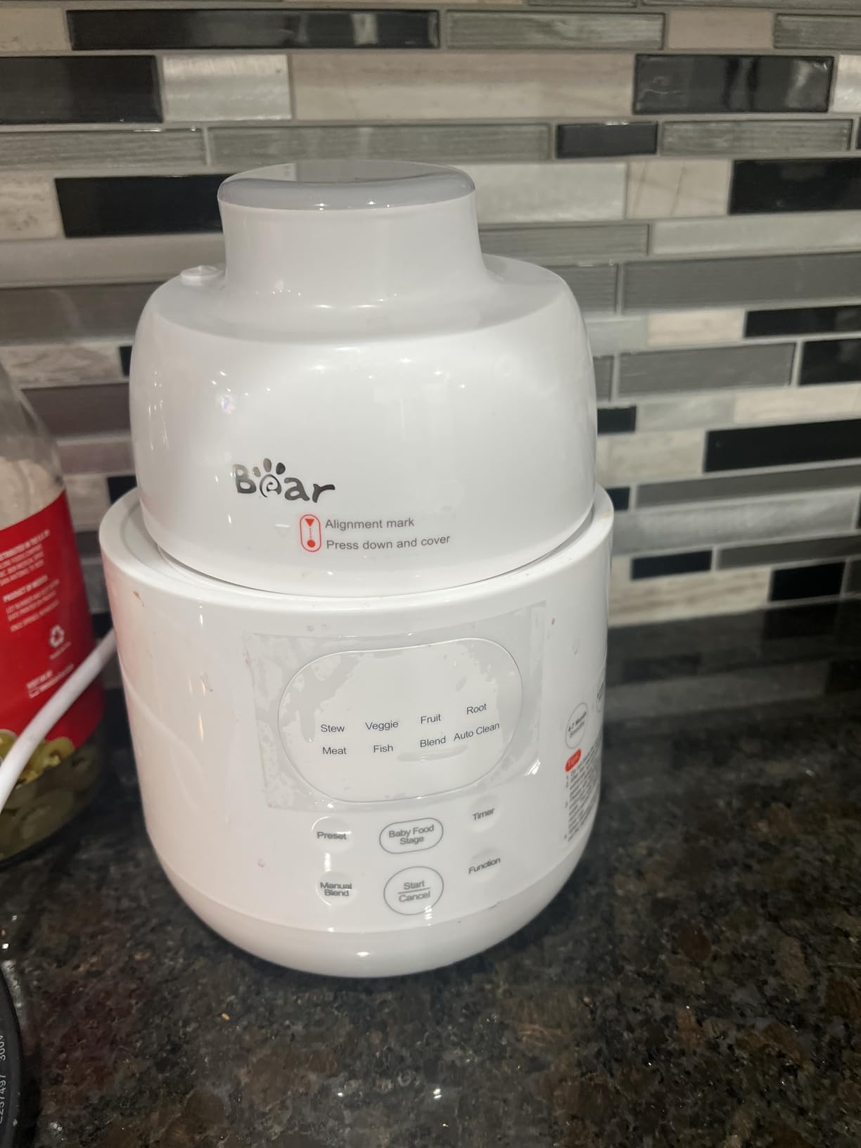 Bear NutriEase AllStage Stainless Steel Baby Food Maker Steamer and Blender, Truly OneStep Baby Food Processor Puree Maker Grinder Mills, Auto Cooking&Grinding for Healthy Homemade Baby Food, BPA-Free customer photo 1