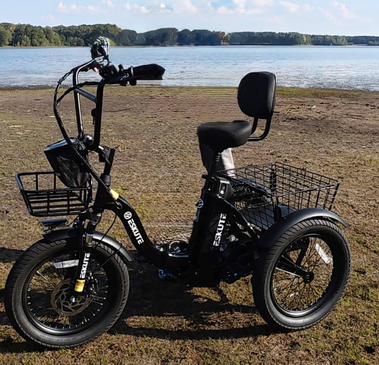 T300 Adults Electric Trike Bike, 1200W Peak Motor & 624Wh Removable Battery, 18x3.0 Fat Tire Foldable 3-Wheel E-Bike with Step-Thru Design, Up to 65 Miles, Gift for Parents customer photo 1