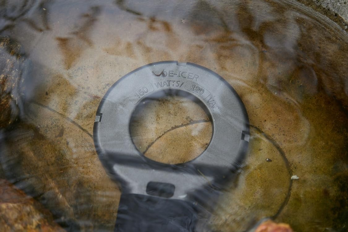 150W Submersible Cast Aluminum De-Icer - Thermostatic Chicken Water Heater for Livestock Tanks & Winter Bird Baths customer photo 1