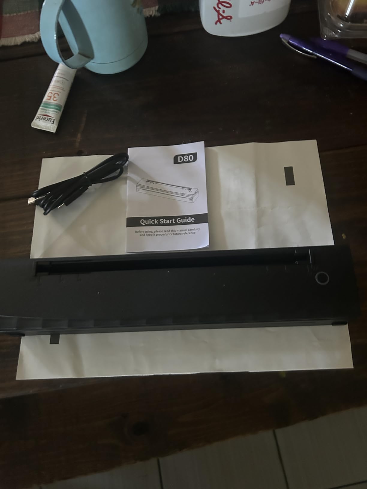 Portable Printer Wireless for Travel, D80 Thermal Printer, Inkless Printers, Compatible with iOS, Android, Laptop, Supports 8.5