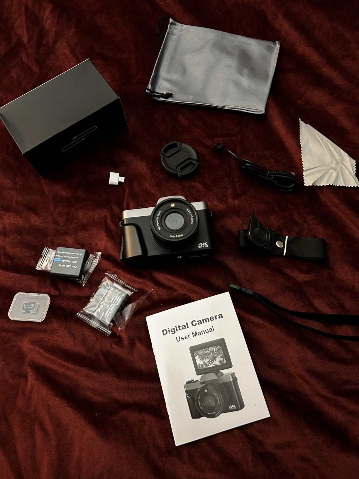 4K Digital Camera for Photography with WiFi, 64MP Autofocus Vlogging Camera for YouTube, 3'' 180° Flip Screen Compact Travel Camera for Teens with 32GB SD Card, 16X Zoom, Anti-Shake customer photo 1