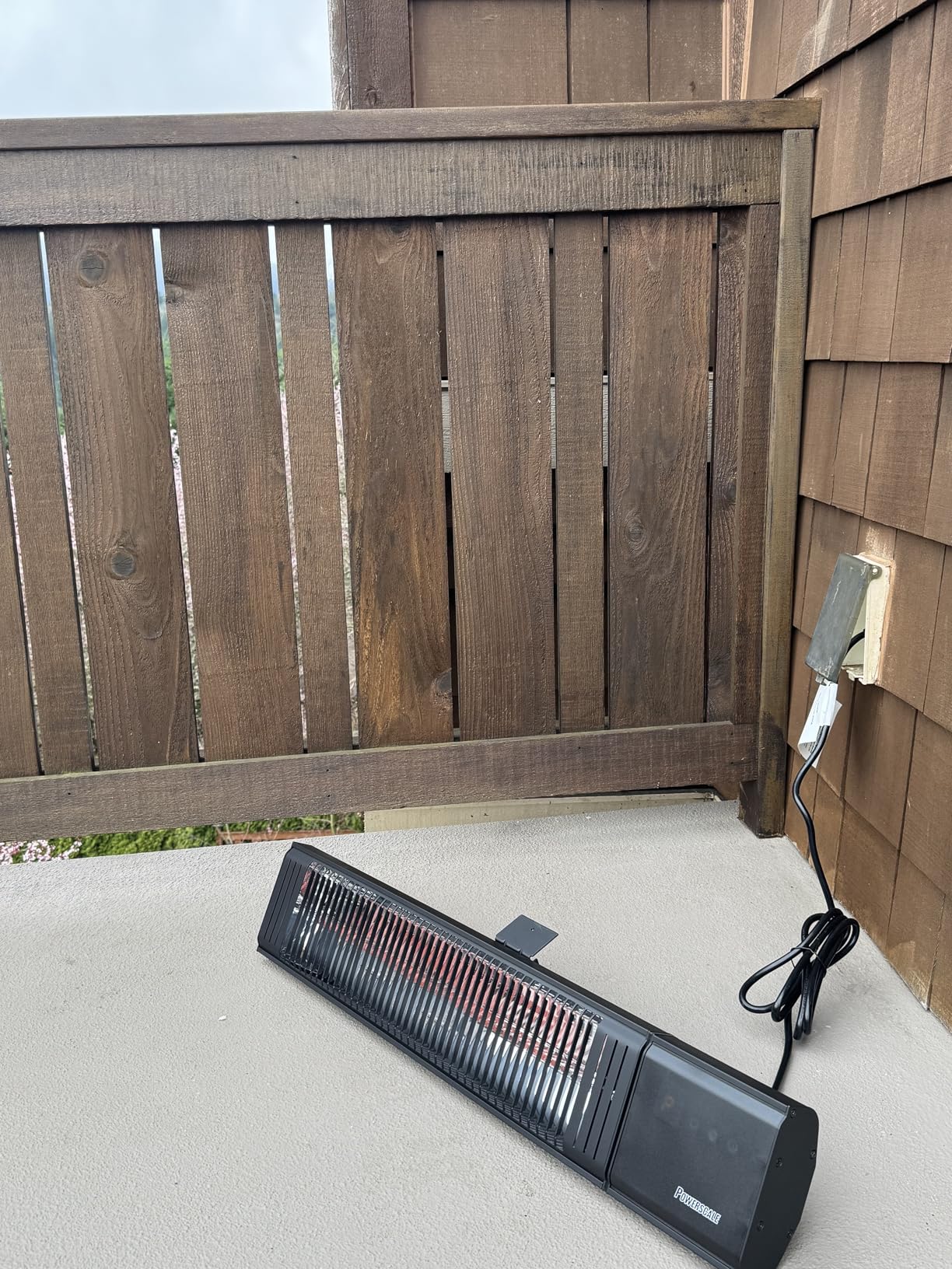 Powerscale 1500W Electric Patio Heater, IP65 Waterproof, Remote, Fast Heating, 4 Heat Levels, 24H Timer & Memory Function, Wall Mounted Indoor/Outdoor Heater for Patio, Garage, Backyard, Black customer photo 2