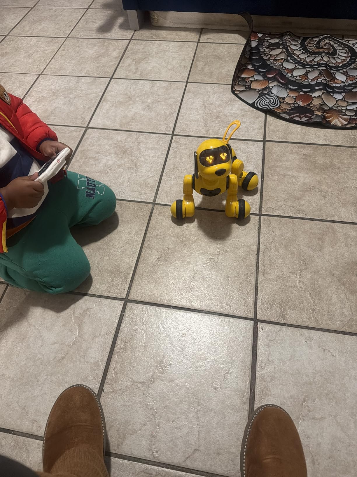 Ruko 18011 Smart Robot Dog, Interactive Puppy with 30 LED Expressions, Programmable Play, 2.4 GHz Remote & Gesture Control, Toy for Kids Age 3+ customer photo 1