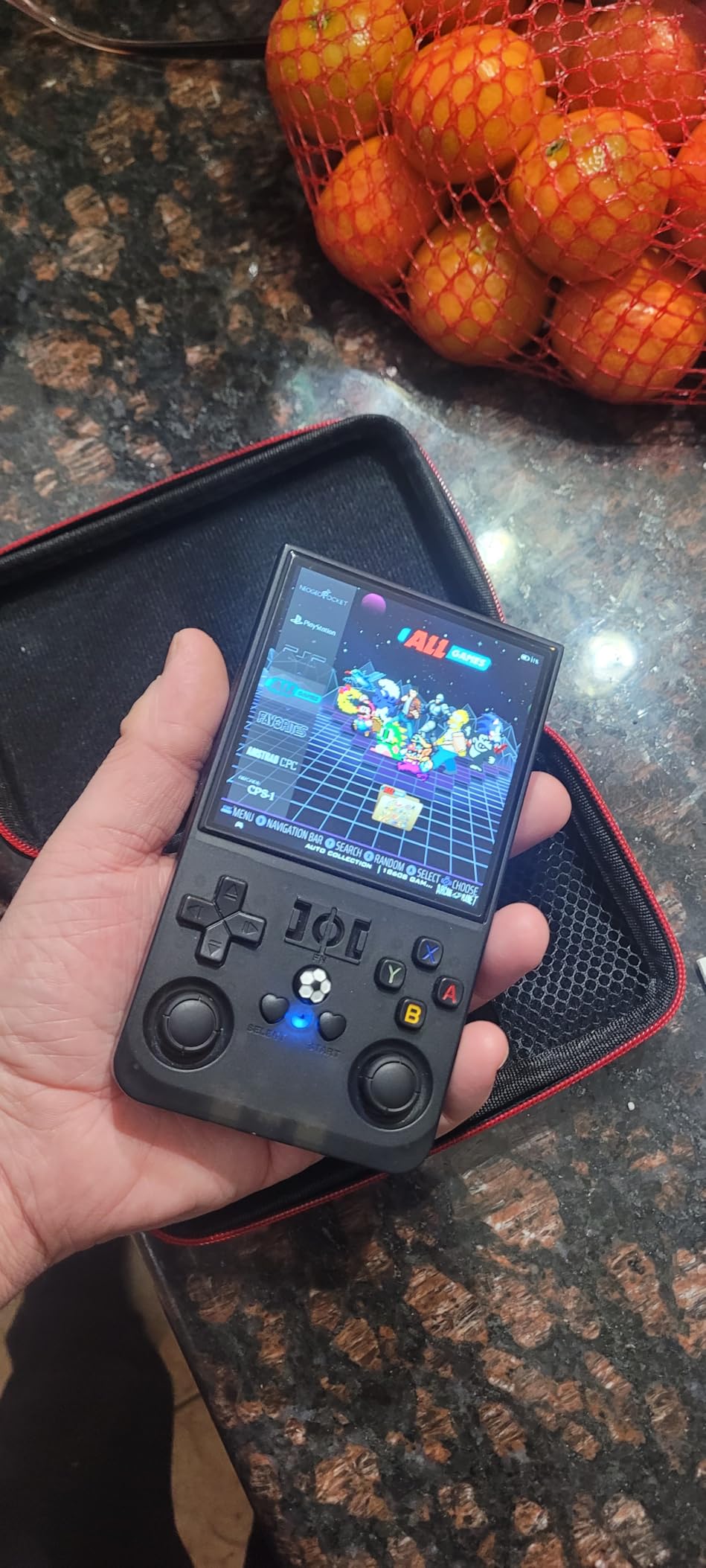 R36MAX Retro Handheld Game Console, 4.0 Inch 720x720 IPS Screen, 64GB Built-in 18,000+ Classic Game, Portable Hand Held Open Source Linux System, 4000mAh Battery Retro Gaming Console(Blue 64GB) customer photo 1