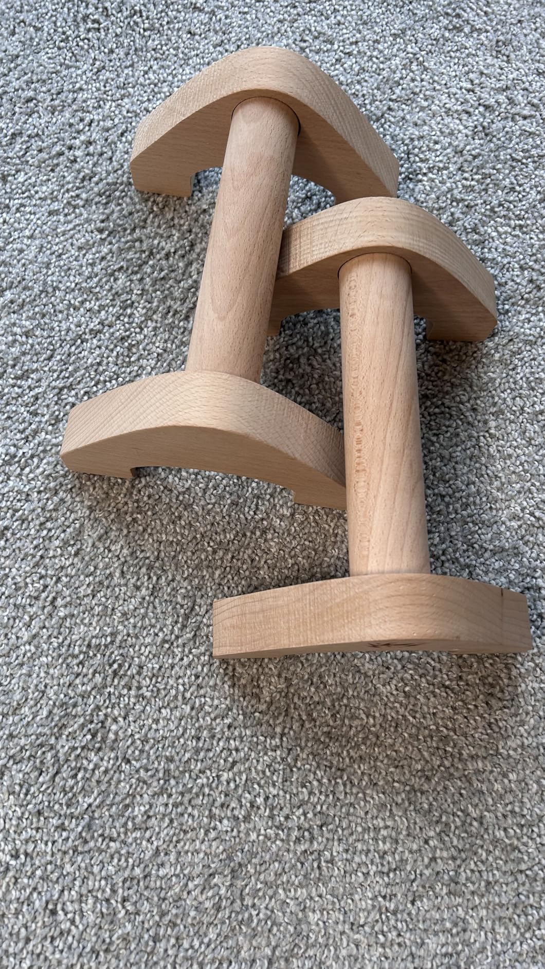 Wooden Push Up Bars, 2 PCS Solid Beech Wooden Parallettes with Embedded Non-slip Feet & Training Poster for Floor, Push Up Stands for Men Strength Training, Planks, Calisthenics & Home Gym Workout customer photo 1