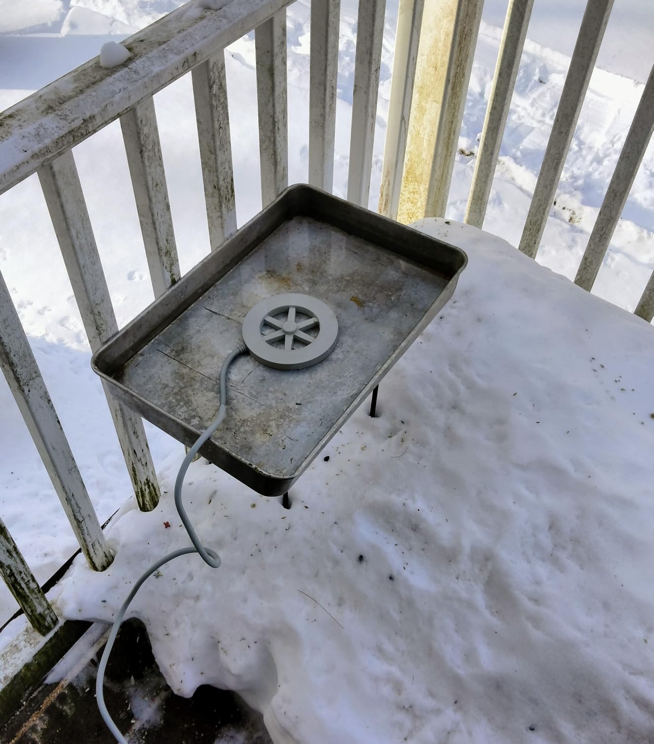 Bird Bath Heater-50W Circle De-Icer with Hollow Snowflake Design, Faster Ice Melting, Heated Birdbaths & Animal Water Bowls, Cast Aluminum customer photo 1