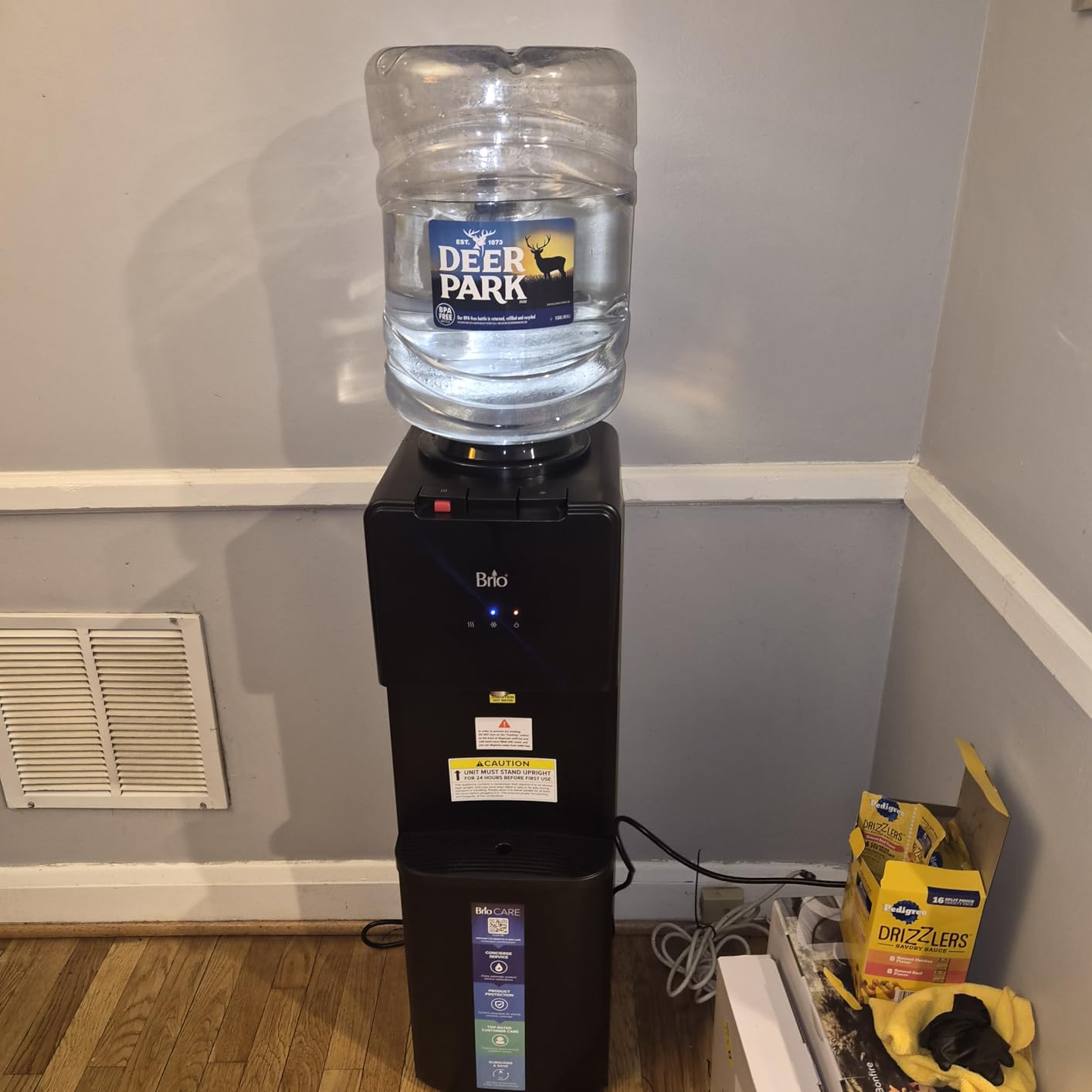 Brio 130 Series Top-Load Water Cooler Dispenser for 3- and 5-Gallon Bottles, Hot & Cold, Spill-Free Loading, Child Safety Lock, Energy Star 3.0, Black customer photo 1