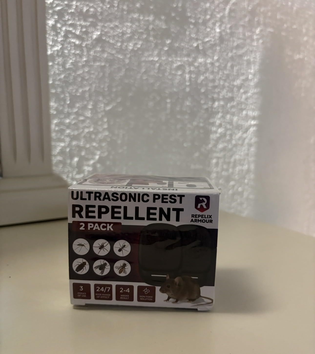 Ultrasonic Pest Repeller for Indoor Use - 2 Pack - Covers Up to 1,500 sq ft per Device - 3 Modes Mouse Repellent - Rodent Repellent - Helps Repel Rats, Spiders, Mosquitoes, Ants & Household Insecs customer photo 1